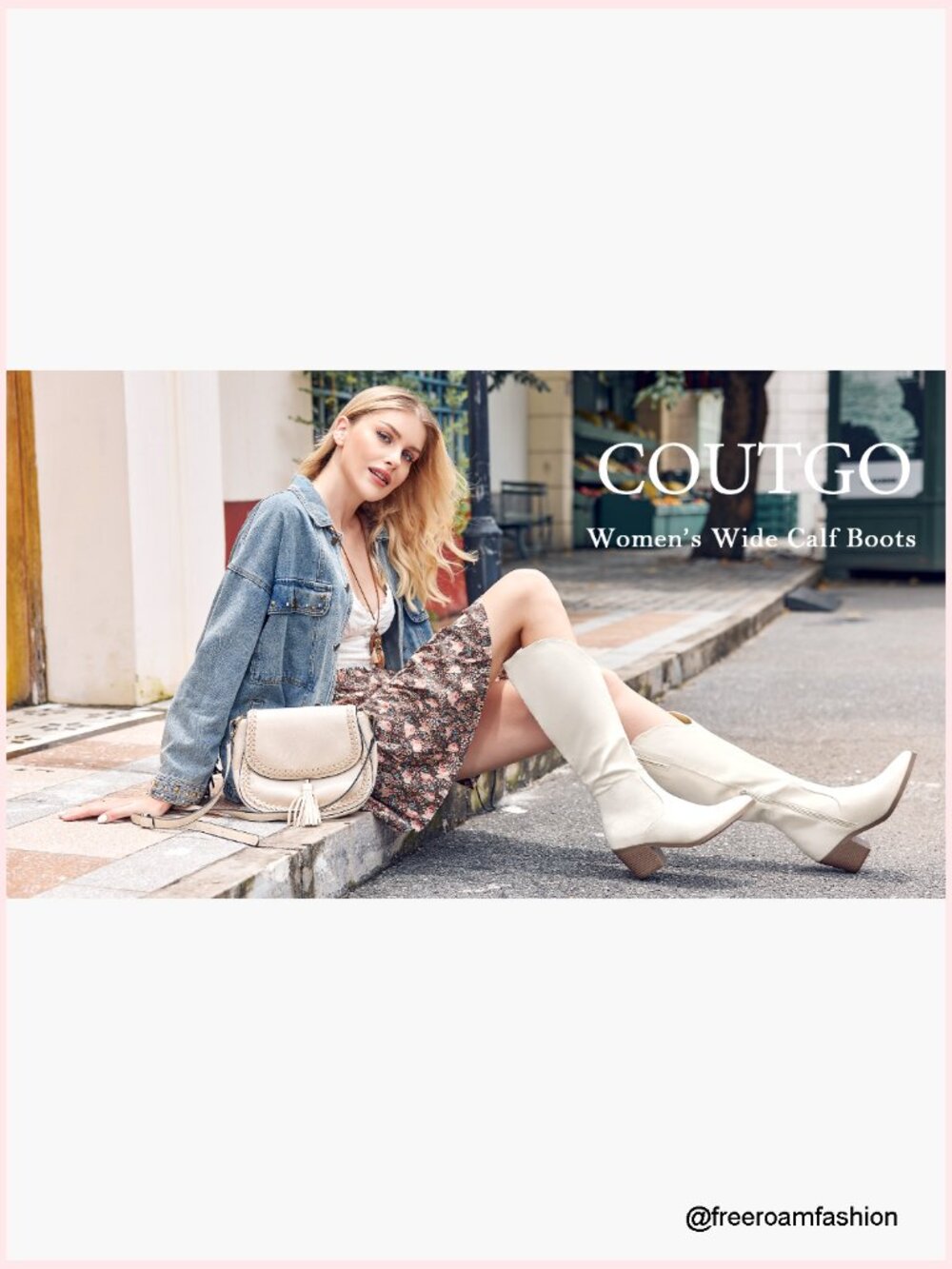Wide Calf Cowboy Boots Suede Knee High Chunky Heel Pointed Toe Western Boots - Picture 6 of 7
